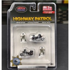 1/64 American Diorama Police Patrol Handmade Mini Figure Car Scene Decor Set