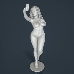 Unpainted Painted resin figurine. Woman Girl naked selfie 1/18 1/24 1/43 1/32
