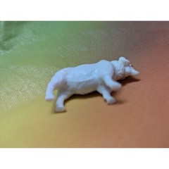 Ubranded hard PVC plastic albino white red eyes ram farm animal mini under 2 in