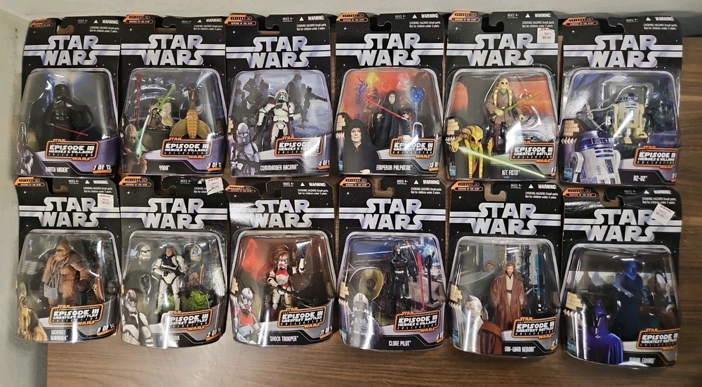 Box of 12 Star Wars Heroes Villains Collection Episode 3 Figures 2006