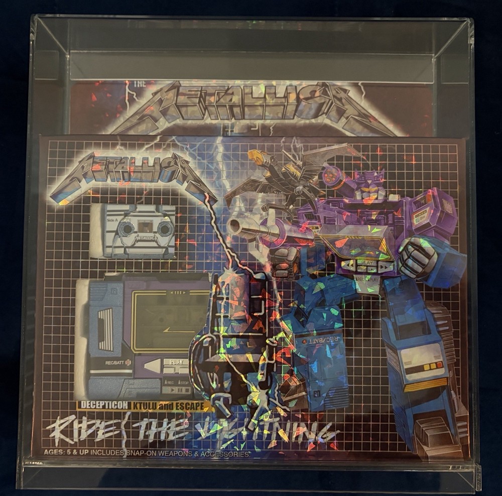 Rare 1/1 Metallica Soundwave & Acrylic UV Case! Custom TRANSFORMERS G1 HTF MIB