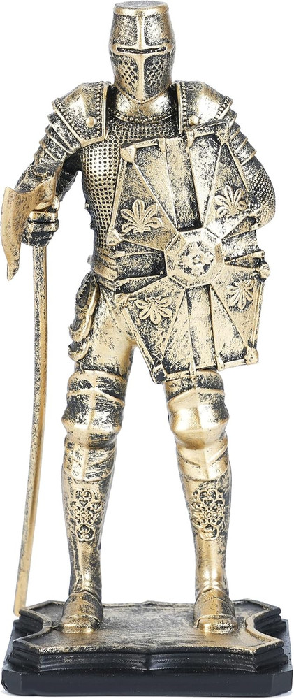 7.1”H Warrior Figurine, Guard Ornament, Soldier Statue, Medieval Armored Knight