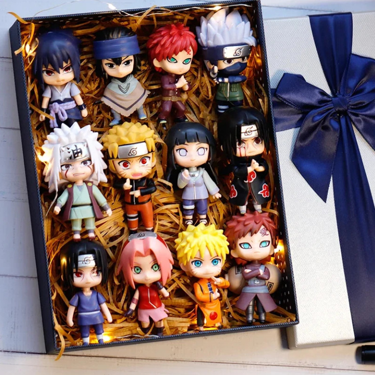 12pcs/set Anime Naruto Shippuden Hinata Sasuke Itachi Kakashi Gaara anime figure
