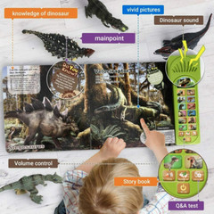 Dinosaur Toys with Sound Books Dino Animal Figures Toy,Q & A Sound Book For Kids
