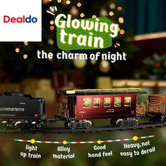 Train Set – Alloy Train Toys for Boys W/Glowing Carriage,Toy Train W/Smokes, Lig
