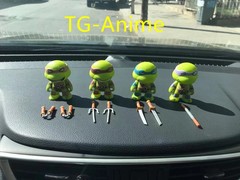 4pcs Teenage Mutant Ninja Turtles TMNT Mini Action Figure Car Dashboard Decor