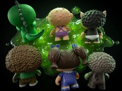 Funko Garbage Pail Kids Mystery Minis Lot (6) Vinyl Figures with trash can!