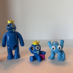 Rainbow Friends Phatmojo Figures Lot Of 5 Blue Cyan Red