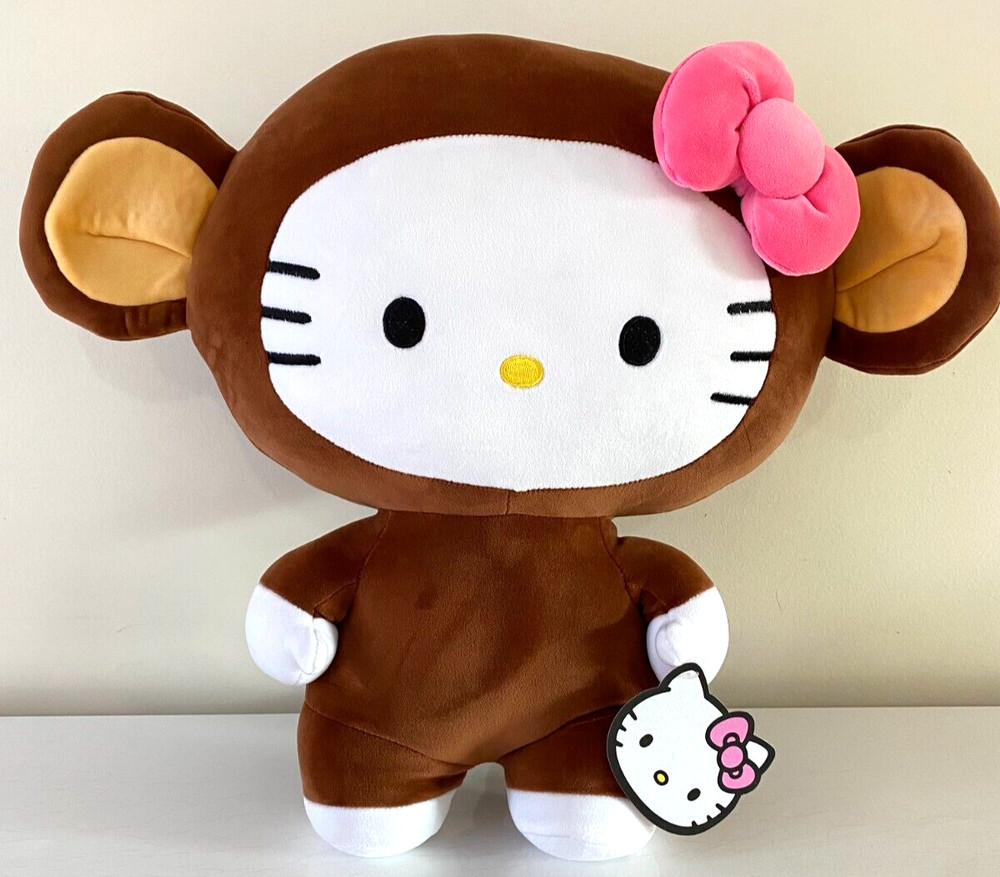 Giant Hello Kitty Plush Toy 20 inch tall Disguised Monkey Sanrio NWT 2024