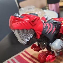 Plastic Action Figure Red Gray Black Yellow Transforming Robot T-Rex Toy