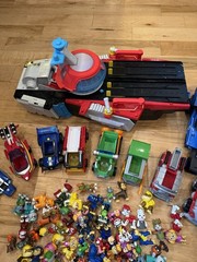 Huge Lot Paw Patrol Aircraft Carrier Vehicles Helicopter Cruiser 60 Figures