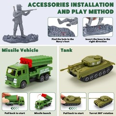 Army Men Playset – 117 Pcs Military Soldiers Set with Action Figures, Battle …