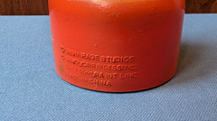 1989 empty 10oz bubble bath plastic bottle Teenage Mutant Ninja Turtles orange