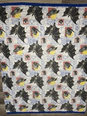 Vintage Batman 1991 DC Comics Silk Trim Penguin Batmobile Blanket 7 1/4’ X 5 3/4