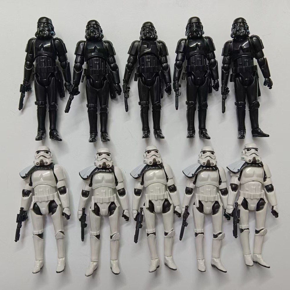 lot of 10 Hasbro Star Wars Shadow Stormtrooper Black Troopers figure w gun 3.75″