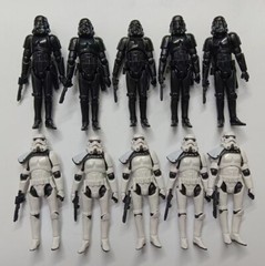 lot of 10 Hasbro Star Wars Shadow Stormtrooper Black Troopers figure w gun 3.75″