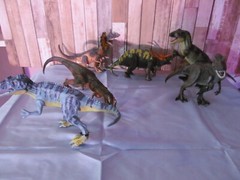 Lot of 6 Made in Indonesia Dinosaurs moveable arms and legs