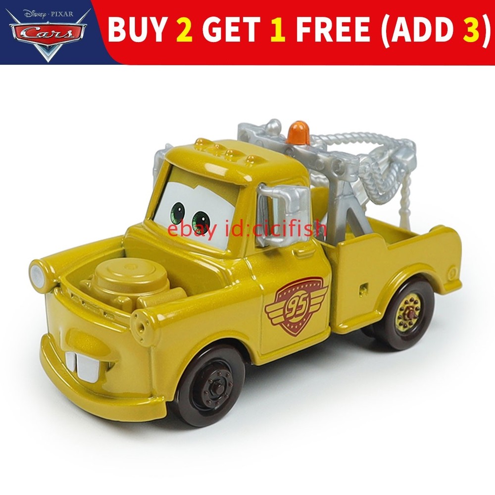 Mattel Disney Pixar Cars Toon Golden Tow Mater Diecast Car Alloy Toy Boy Gift
