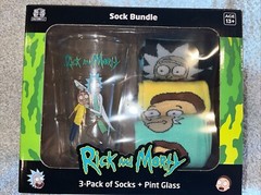 Rick and Morty Vinyl Rick Sanchez Pint Glass and Sock Bundle