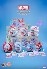 HOT TOYS Marvel Jeff the Land Shark COSBI Series Plush Keychain Blind Box
