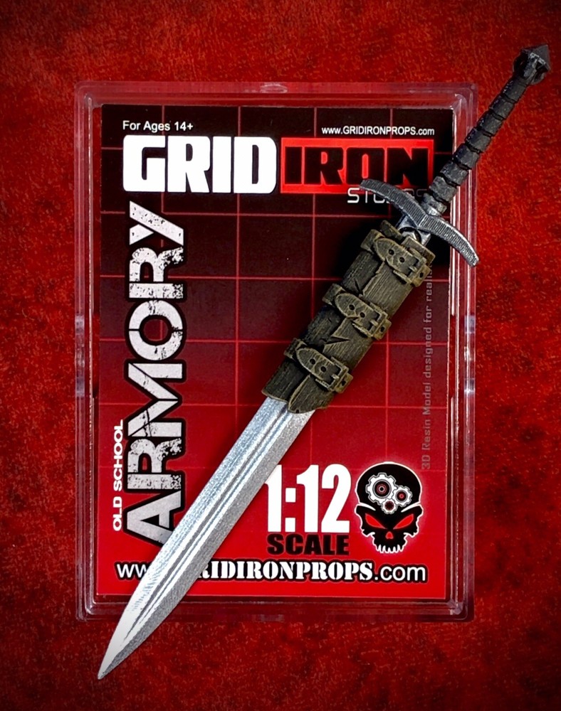 1:12 2-Handed Sword w/sheath Weapon For Mythic legions Marvel Legends 6” GA9