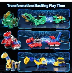 6-in-1 Dinosaur Transforming Robot Toys Set, STEM