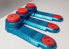 3 Akedo Ultimate Arcade Warriors Red/Blue Controller Base Button Bash Battle