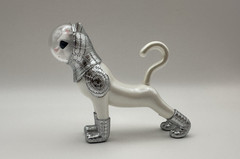 Silver Ship’s Cat – Standing Cat Gashapon – by Kenji Yanobe – 2.8in