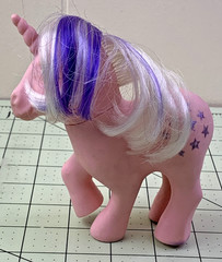 Vintage My Little Pony Unicorn Pink, Purple Stars-See Description; #36