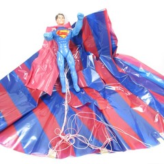 Vintage Superman Parachute Figure Action Toy DC Comics Collectible