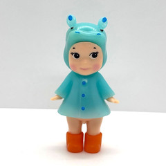 New Kewpie/Angel Collectible Mini Figure, Blue Hippo w/Raincoat, Open Blind Box