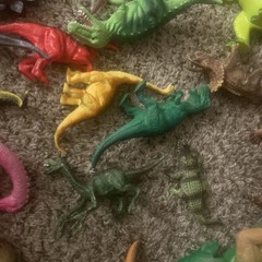 Large Mixed Lot of 41 Vintage Dinosaurs Lion animals Toys Figures 3” To 9” Dinos