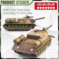 U.S Army Tank and Army Men Toys Playset, 2pc US Tank-1 Models with 10pc Toy
