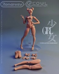 US Romankey X COWL 1/12 Black Girl Action Figure Body Flexible 6″ Female Doll