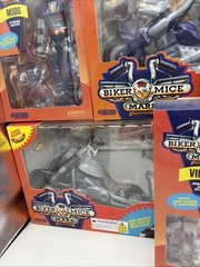 Nacelle Biker Mice From Mars Modo, Vinnie, & Throttle Action Figure w/ Bikes LOT