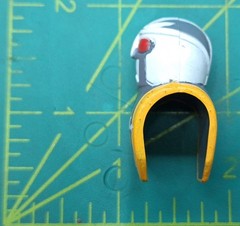 Rare Vintage 1997 1.5″ Saban Kamen Rider Figure Helmet Grey/Gold/White, Red-Eyes