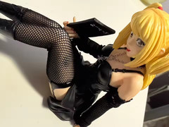 Death Note Misa Amane 10cm Sitting Figure Gothic Leather Dress PVC Model Gift