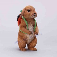 JXK 1/4 Lop Rabbit Animal Pet Simulation Statue Painted 4 Color 10.5*16.5*12.5cm