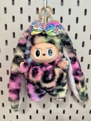 NEW Custom Made Monsters RAINBOW CHEETAH Leopard BUNNY RABBIT Plush Pendant Doll