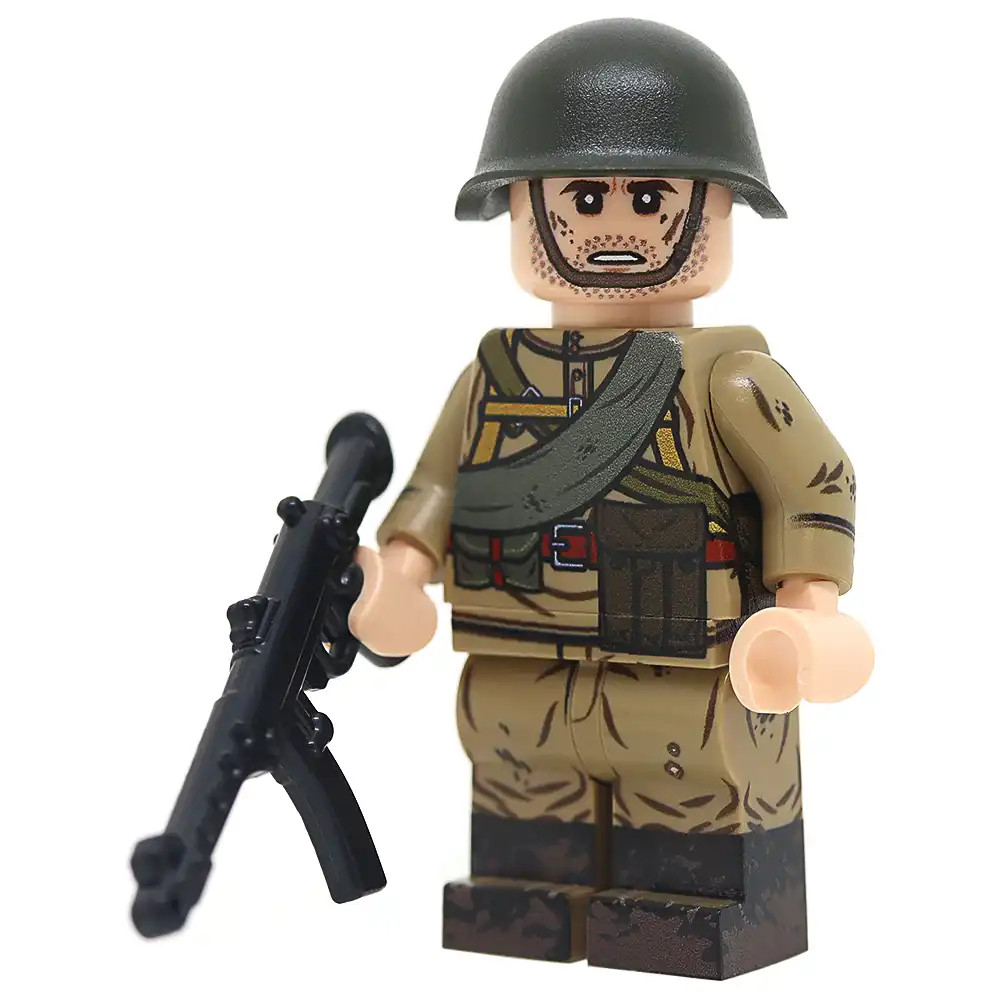 United Bricks WW2 Soviet SMG Platoon Private Historical Minifigure