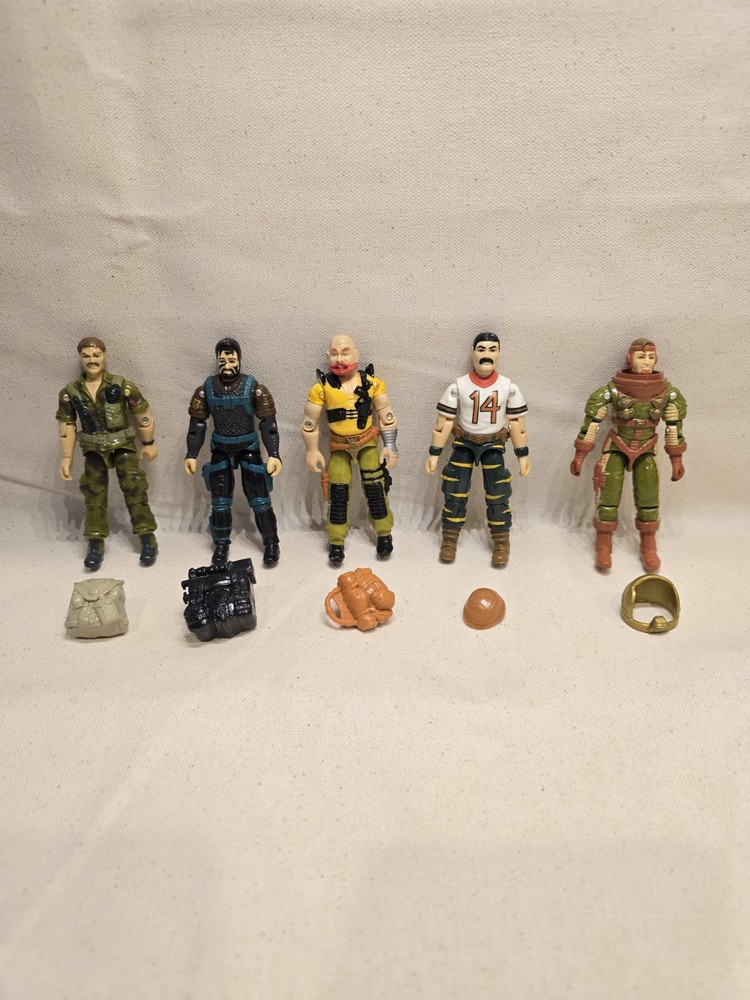 GI Joe General Hawk Footloose Bazooka Low Light Taurus Hasbro Vintage Fig Lot x4