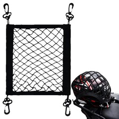 Motorcycle Cargo Net Polyester High Elastic Cargo Net with 4 Adjustable Hooks
