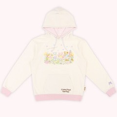 Tokyo Disney Sea Duffy and Friends Come Find Spring hoodie white pink Size M