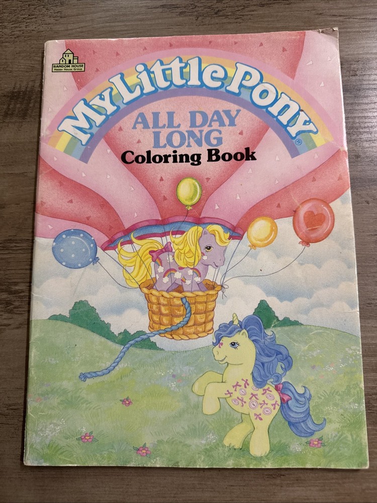 My Little Pony All Day Long Coloring Book G1 Some Pages Colored 1988 Vintage