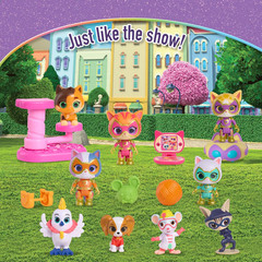Disney Jr. Superkitties Kittydale Figure Set with Accessories, 15-Pieces, Collec