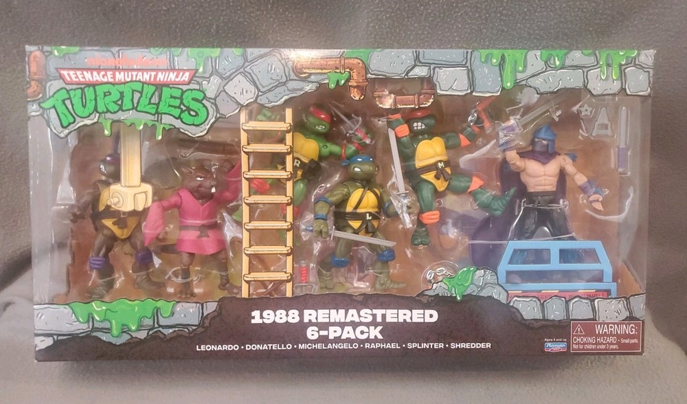 Teenage Mutant Ninja Turtles 1988 Remastered 6 Figure Pack TMNT Playmates Retro
