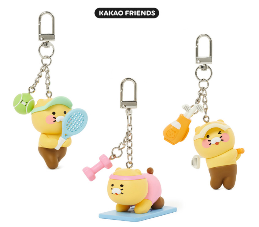 KAKAO Friends CHOONSIK Sports KEYRING Tennis Golf Yoga Bag Charm + Track