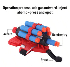 Spider Gloves Web Shooter Toy For Kids (15 Darts), Kids Plastic Cosplay Launcher
