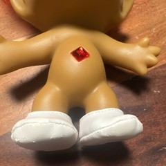 Troll Figure Toy Brown with Red Hair, White Shoes, Red Belly Gem