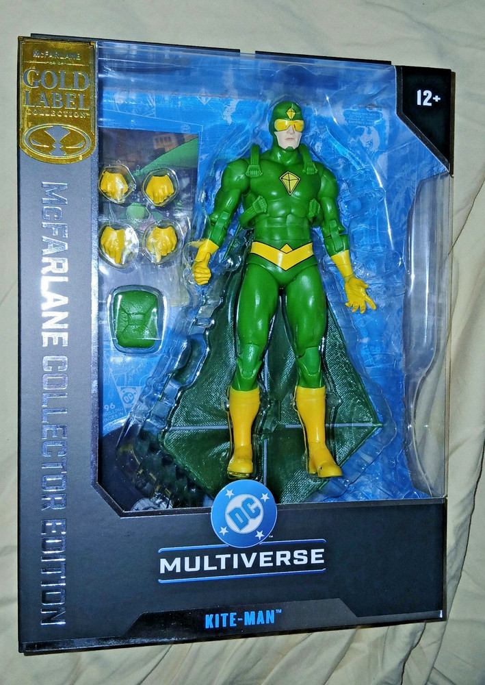 McFARLANE DC MULTIVERSE COLLECTOR EDITION # 43 KITE-MAN GOLD LABEL 7″ FIGURE